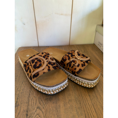 Panter slippers gesp Panter slippers gesp