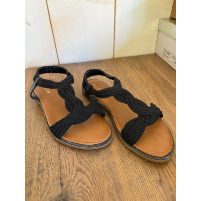 Zwarte sandalen met glitterrand Zwarte sandalen met glitterrand